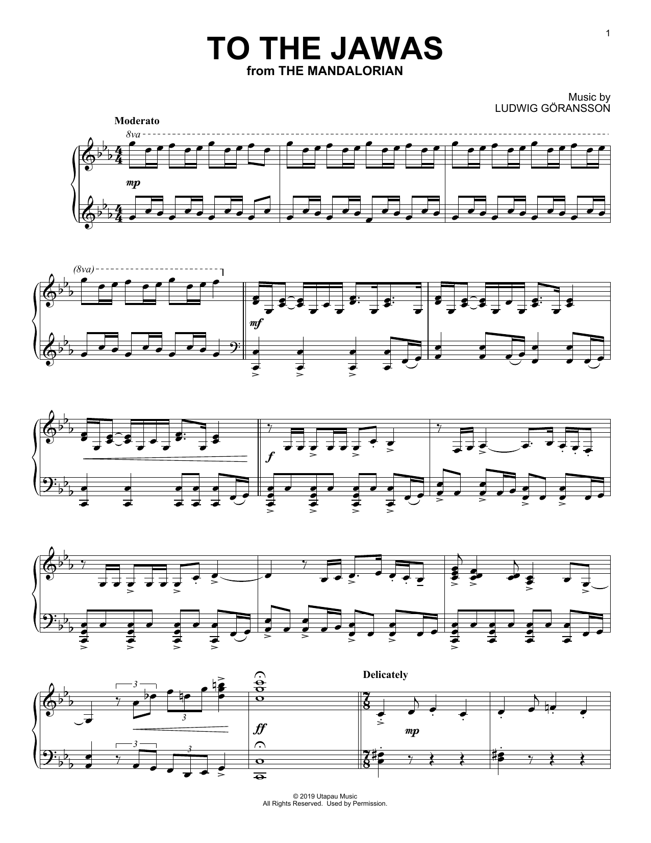 Learn to play Ludwig Goransson To The Jawas (from Star Wars: The Mandalorian) sheet music for Piano Solo in minutes. Price: 7.8900$ Ludwig Goransson To The Jawas (from Star Wars: The Mandalorian) sheet music notes and chords arranged for Piano Solo