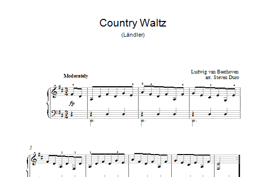 Ludwig van Beethoven Country Waltz (Ländler ) sheet music notes and chords. Download Printable PDF.