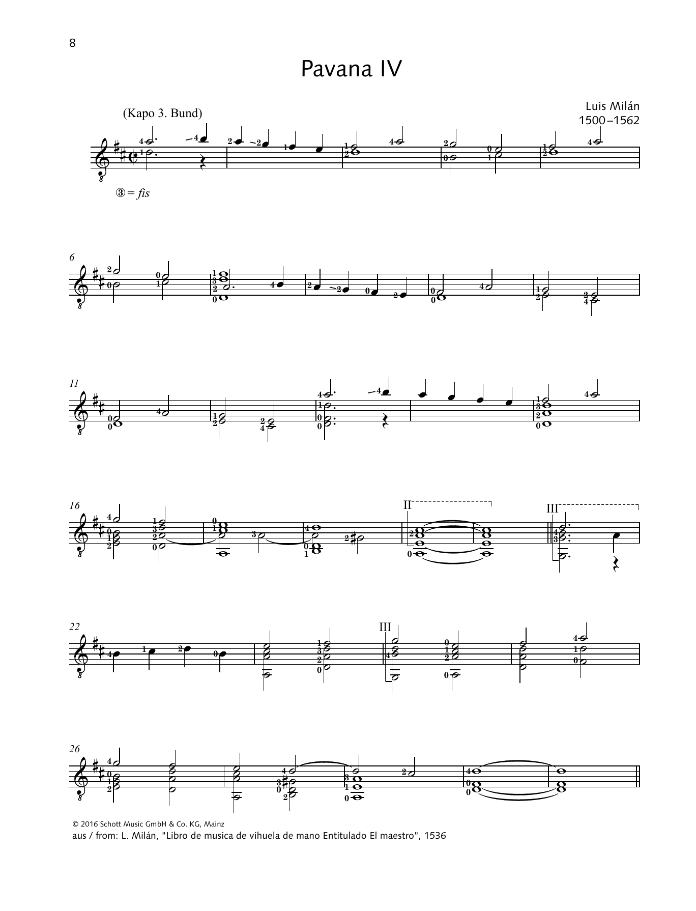 Luis de Milán Pavana IV sheet music notes and chords. Download Printable PDF.