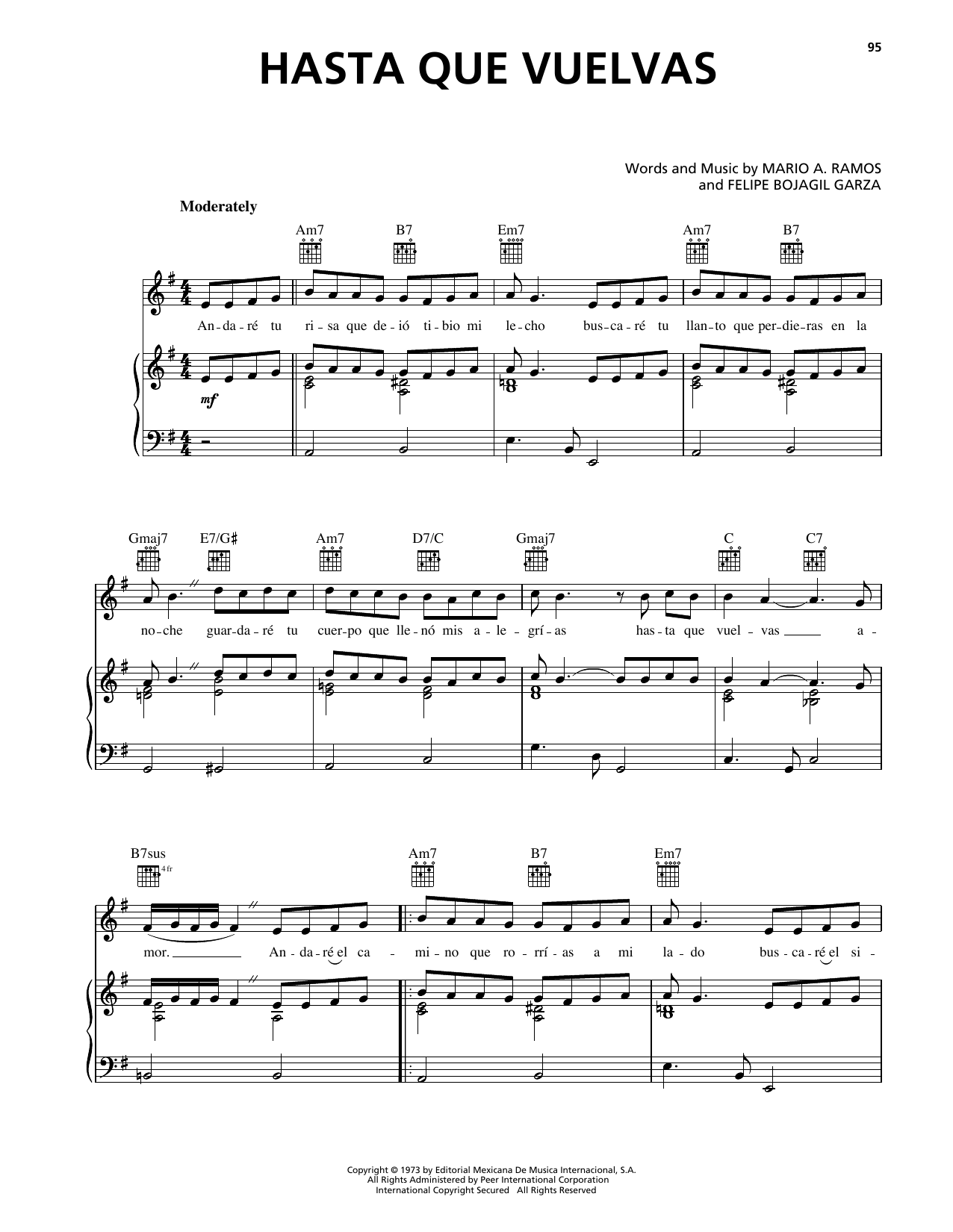 Luis Miguel Hasta Que Vuelvas sheet music notes and chords. Download Printable PDF.