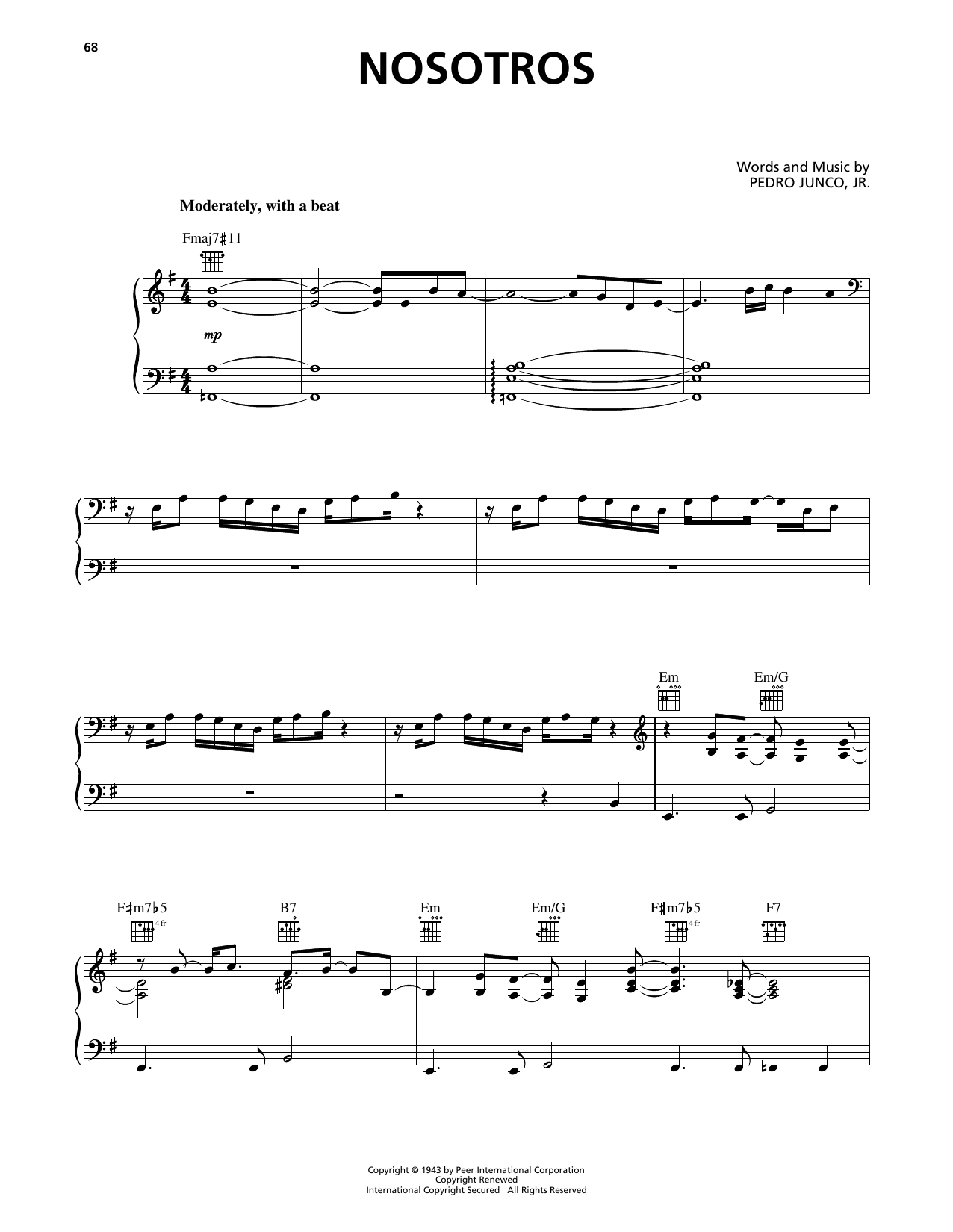 Luis Miguel Nosotros sheet music notes and chords. Download Printable PDF.