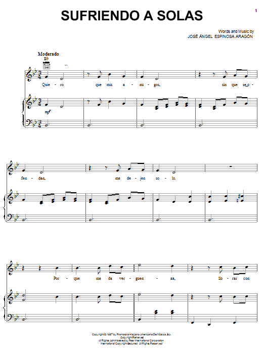 Lupillo Rivera Sufriendo A Solas sheet music notes and chords. Download Printable PDF.