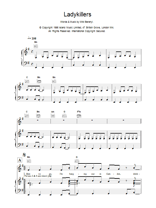 Lush Ladykillers sheet music notes and chords. Download Printable PDF.