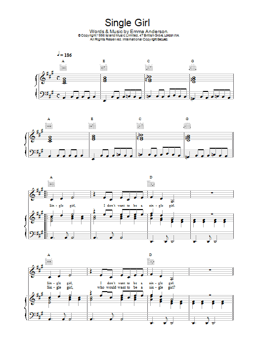 Lush Single Girl sheet music for Piano, Vocal & Guitar (Right-Hand Melody) in minutes. Price: 7.8900$ Lush Single Girl sheet music notes and chords. Download Printable PDF.