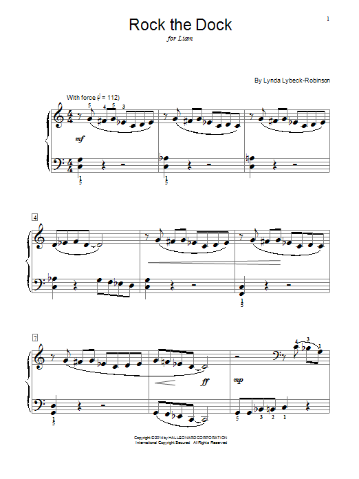 Lynda Lybeck-Robinson Rock The Dock sheet music notes and chords. Download Printable PDF.