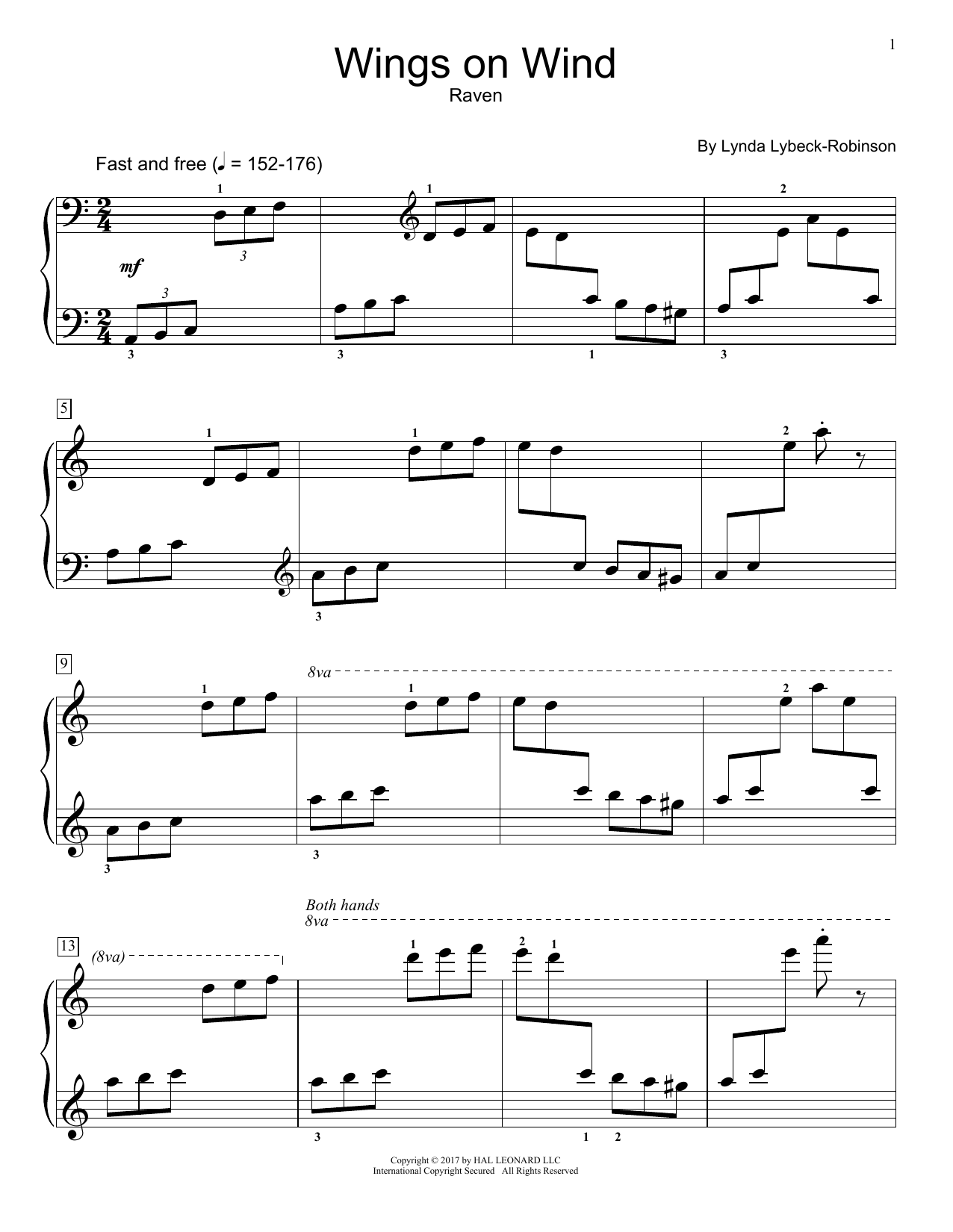 Lynda Lybeck-Robinson Wings On Wind sheet music notes and chords. Download Printable PDF.