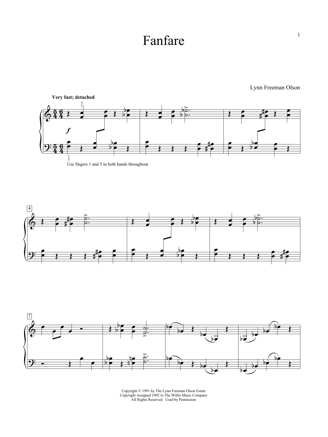 Lynn Freeman Olson Fanfare sheet music notes and chords. Download Printable PDF.