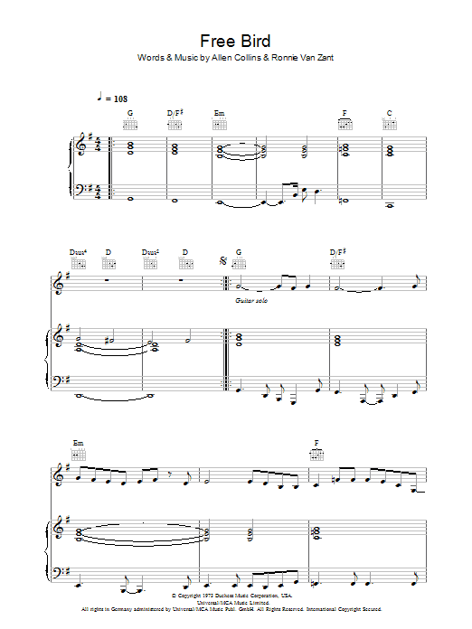 lynyrd-skynyrd-free-bird-sheet-music-pdf-notes-chords-rock-score