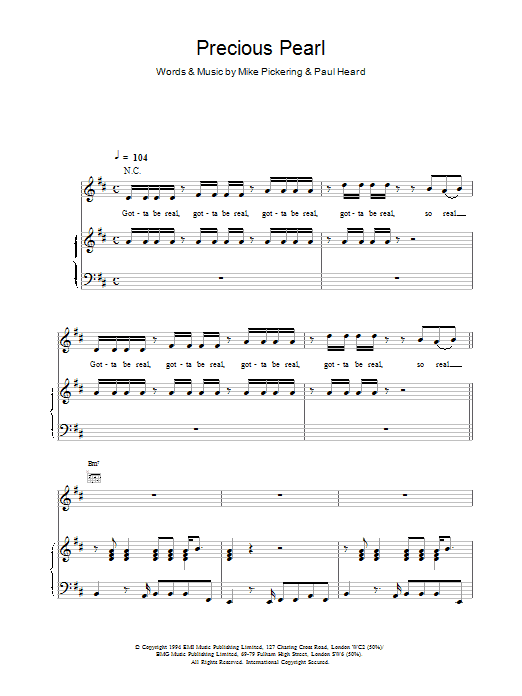 M People Precious Pearl sheet music notes and chords. Download Printable PDF.