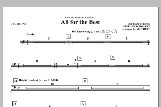 Learn to play Mac Huff All For The Best - Trombone sheet music for Choir Instrumental Pak in minutes. Price: 8.9900$ Mac Huff All For The Best - Trombone sheet music notes and chords arranged for Choir Instrumental Pak