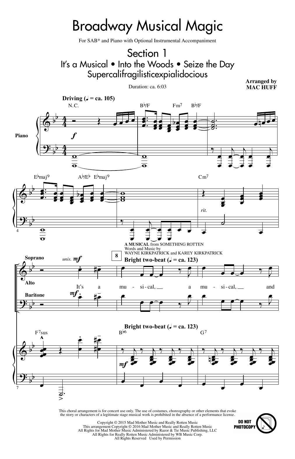 Mac Huff Broadway Musical Magic sheet music notes and chords. Download Printable PDF.