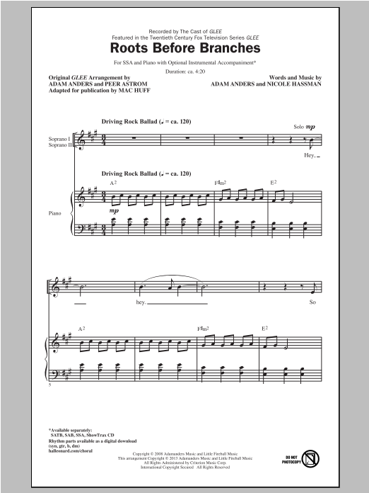 Learn to play Mac Huff Roots Before Branches sheet music for SSA Choir in minutes. Price: 3.9900$ Mac Huff Roots Before Branches sheet music notes and chords arranged for SSA Choir