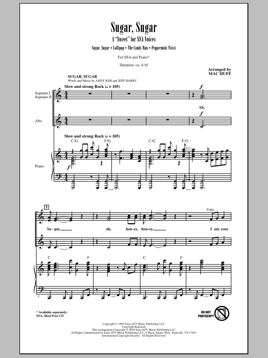 Learn to play Mac Huff Sugar, Sugar - A Mac Huff Sugar, Sugar - A