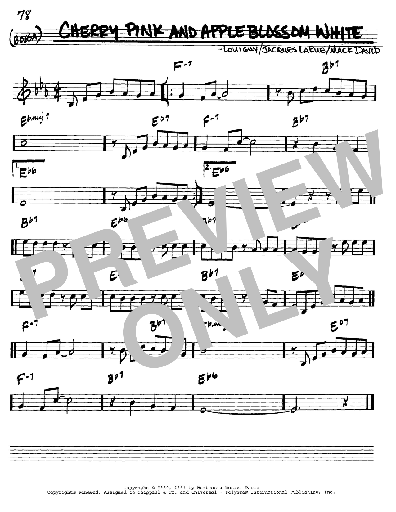 Mack David Cherry Pink And Apple Blossom White Sheet Music Pdf