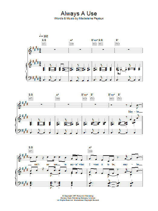 Madeleine Peyroux Always A Use sheet music notes and chords. Download Printable PDF.