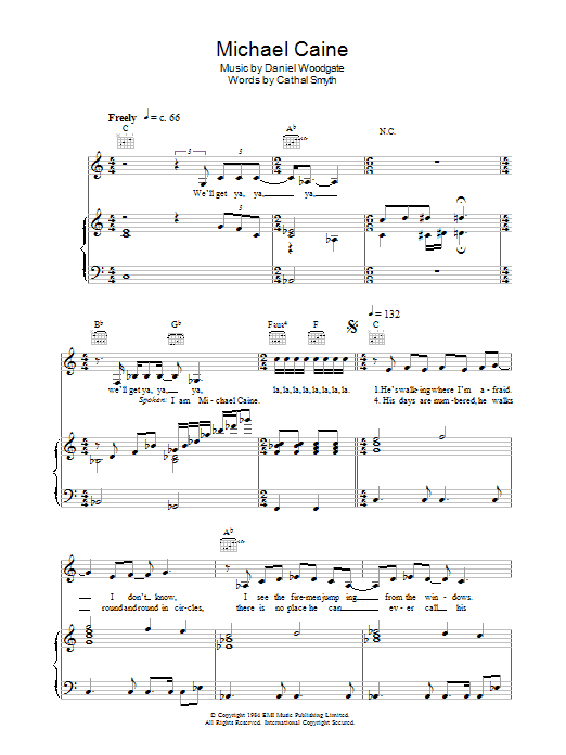 Madness Michael Caine sheet music notes and chords. Download Printable PDF.