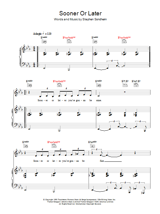 Madonna Sooner Or Later sheet music notes and chords. Download Printable PDF.