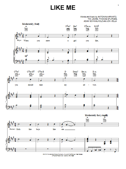 Maia Mitchell Like Me sheet music notes and chords. Download Printable PDF.