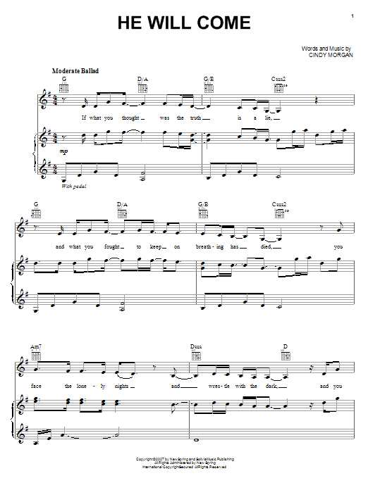 Mandisa He Will Come sheet music notes and chords. Download Printable PDF.