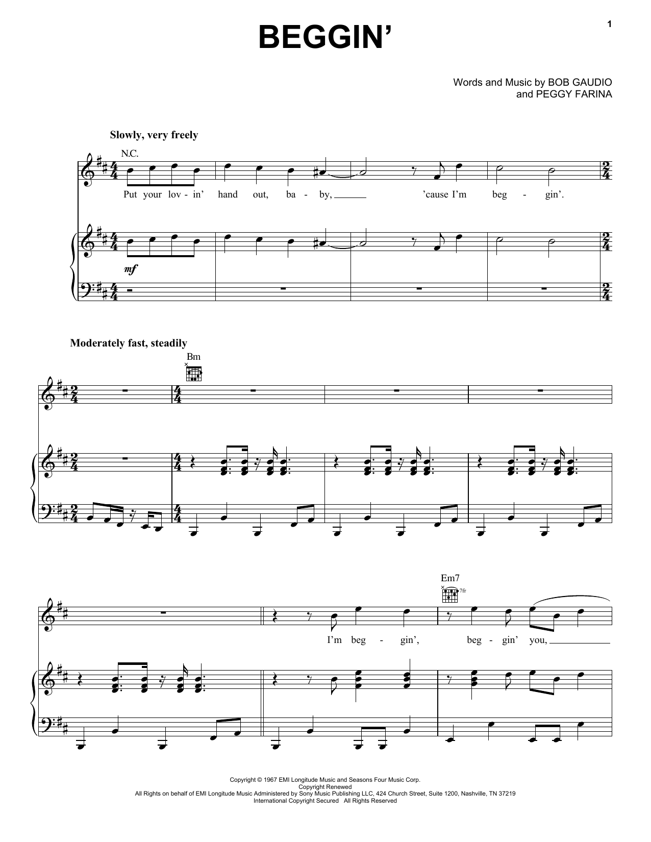 Maneskin Beggin' sheet music notes and chords. Download Printable PDF.