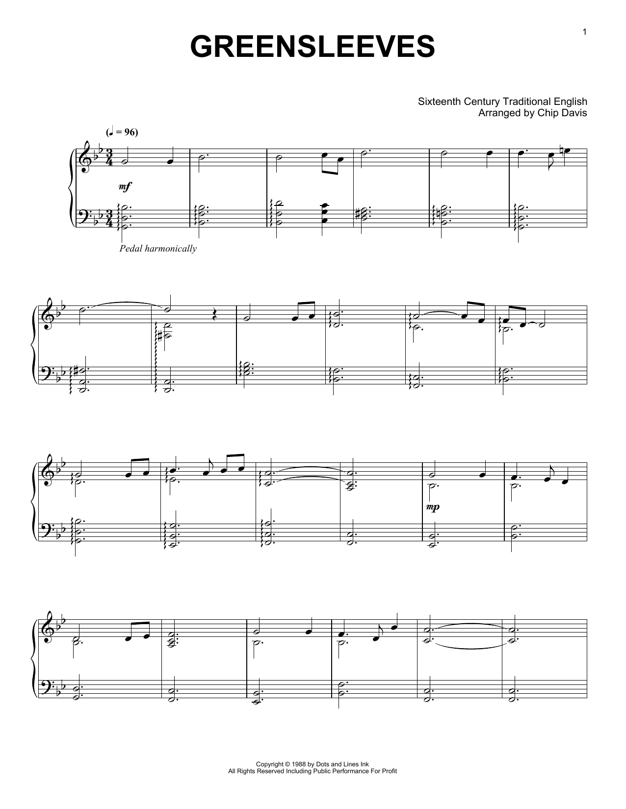 Mannheim Steamroller Greensleeves sheet music notes and chords. Download Printable PDF.