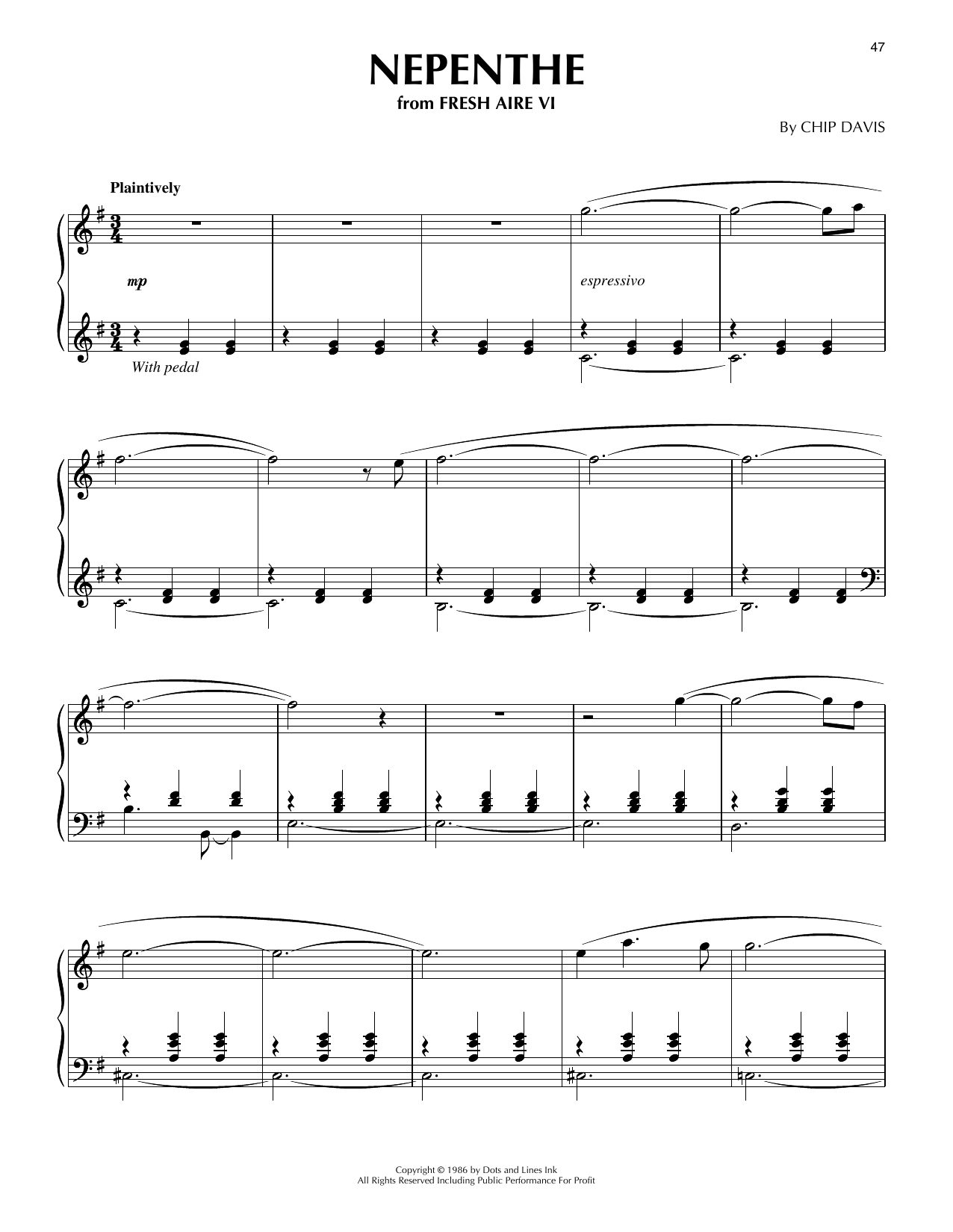 Mannheim Steamroller Nepenthe sheet music notes and chords. Download Printable PDF.