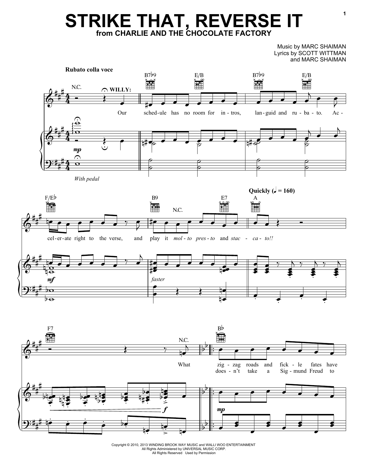 Learn to play Marc Shaiman Strike That, Reverse It sheet music for Piano & Vocal in minutes. Marc Shaiman Strike That, Reverse It sheet music notes and chords. Download Printable PDF.
