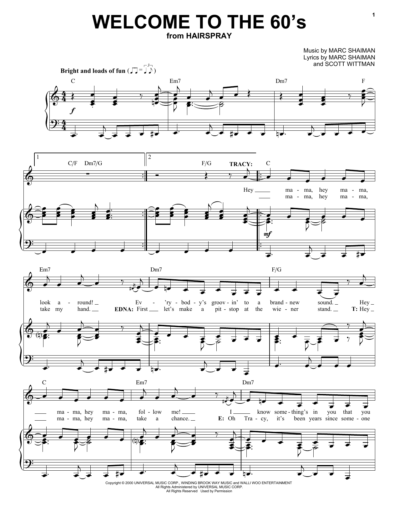 Learn to play Marc Shaiman Welcome To The 60's sheet music for Piano & Vocal in minutes. Price: 7.8900$ Marc Shaiman Welcome To The 60's sheet music notes and chords. Download Printable PDF.