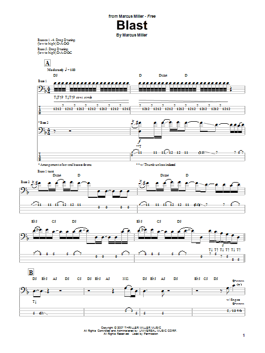 Marcus Miller Blast sheet music notes and chords. Download Printable PDF.