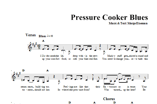 Marge Eiseman Pressure Cooker Blues sheet music notes and chords. Download Printable PDF.