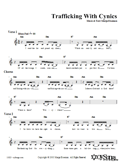 Marge Eiseman Trafficking With Cynics sheet music notes and chords. Download Printable PDF.