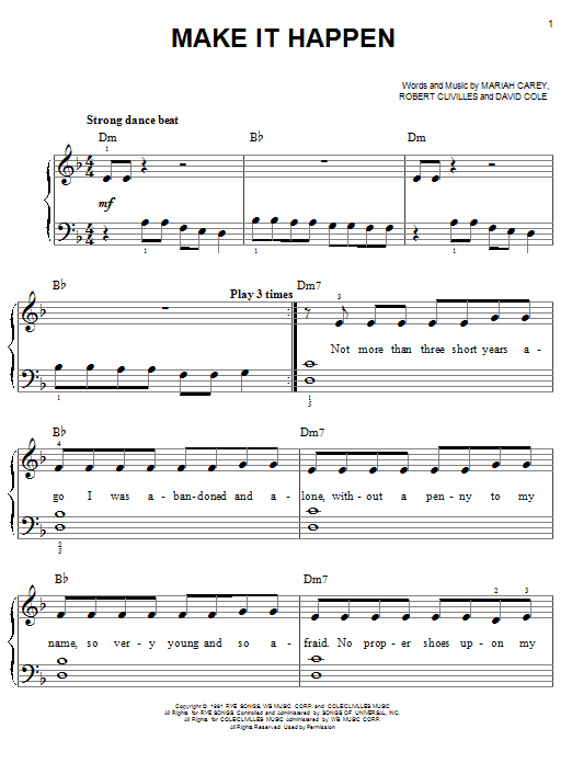 Mariah Carey Make It Happen sheet music notes and chords. Download Printable PDF.