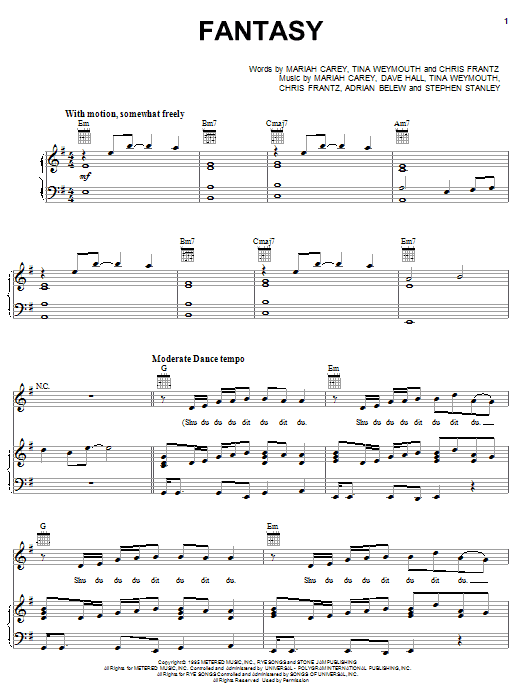 Mariah Carey Fantasy sheet music notes and chords. Download Printable PDF.