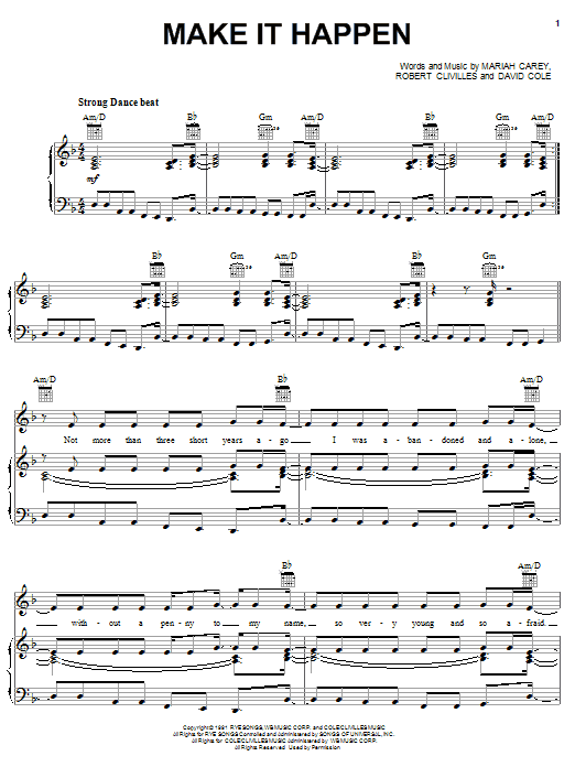 Mariah Carey Make It Happen sheet music notes and chords. Download Printable PDF.