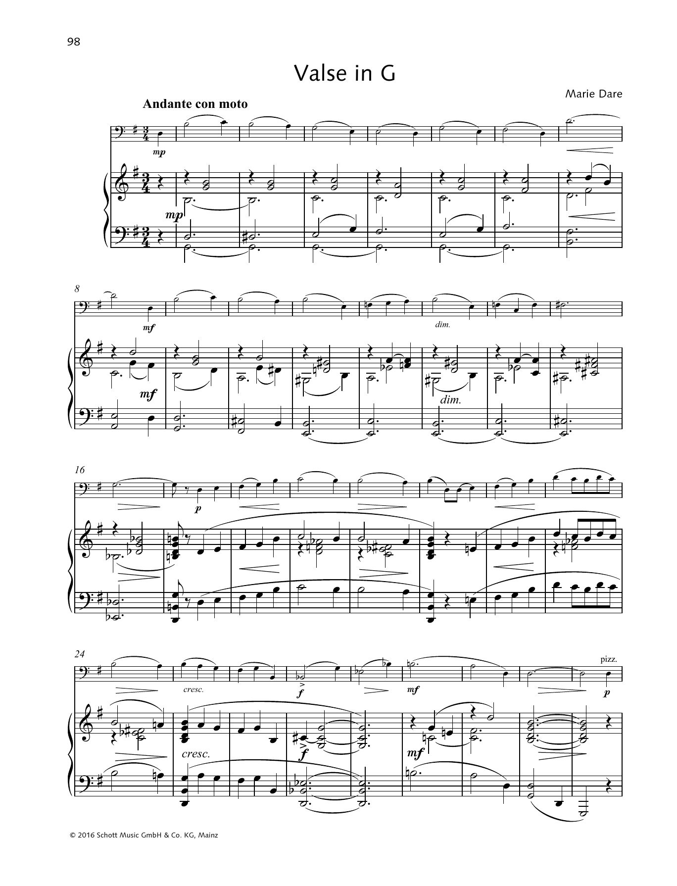 Marie Dare Valse in G sheet music notes and chords. Download Printable PDF.