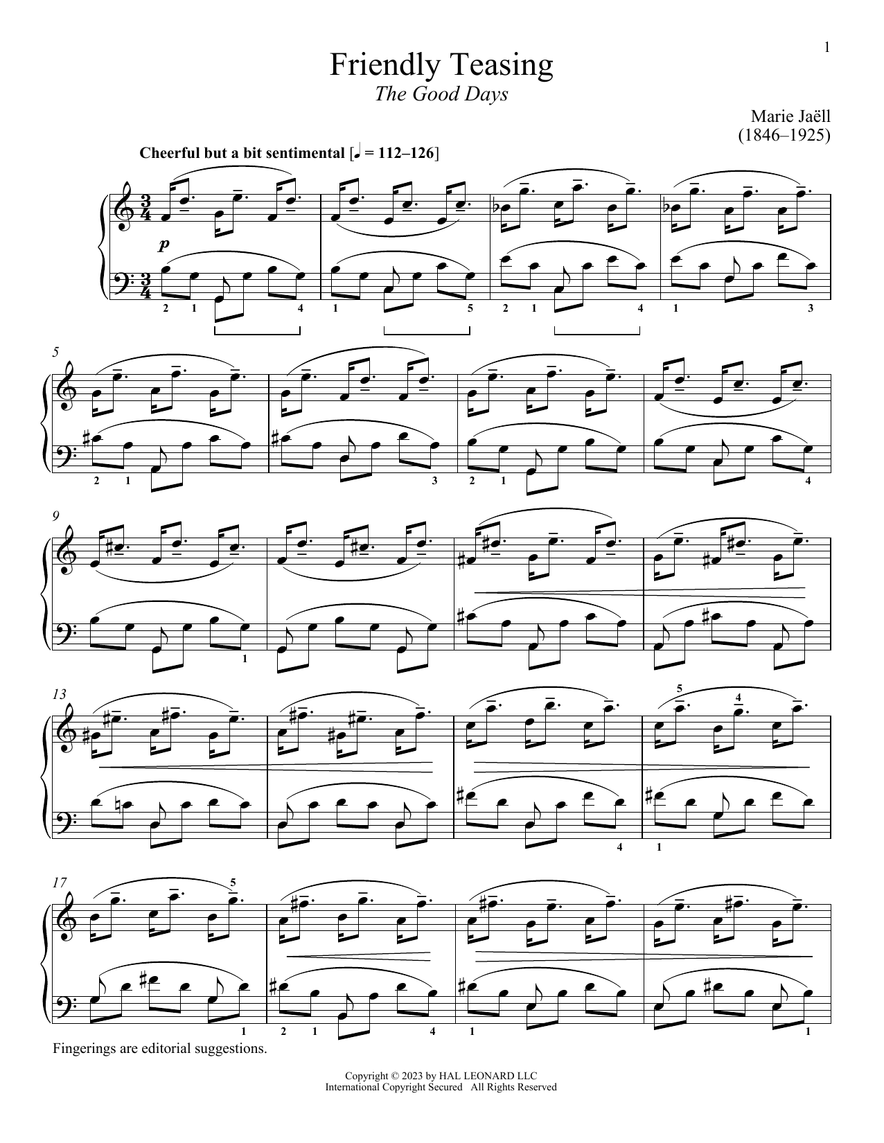 Marie Jaell Friendly Teasing sheet music notes and chords. Download Printable PDF.