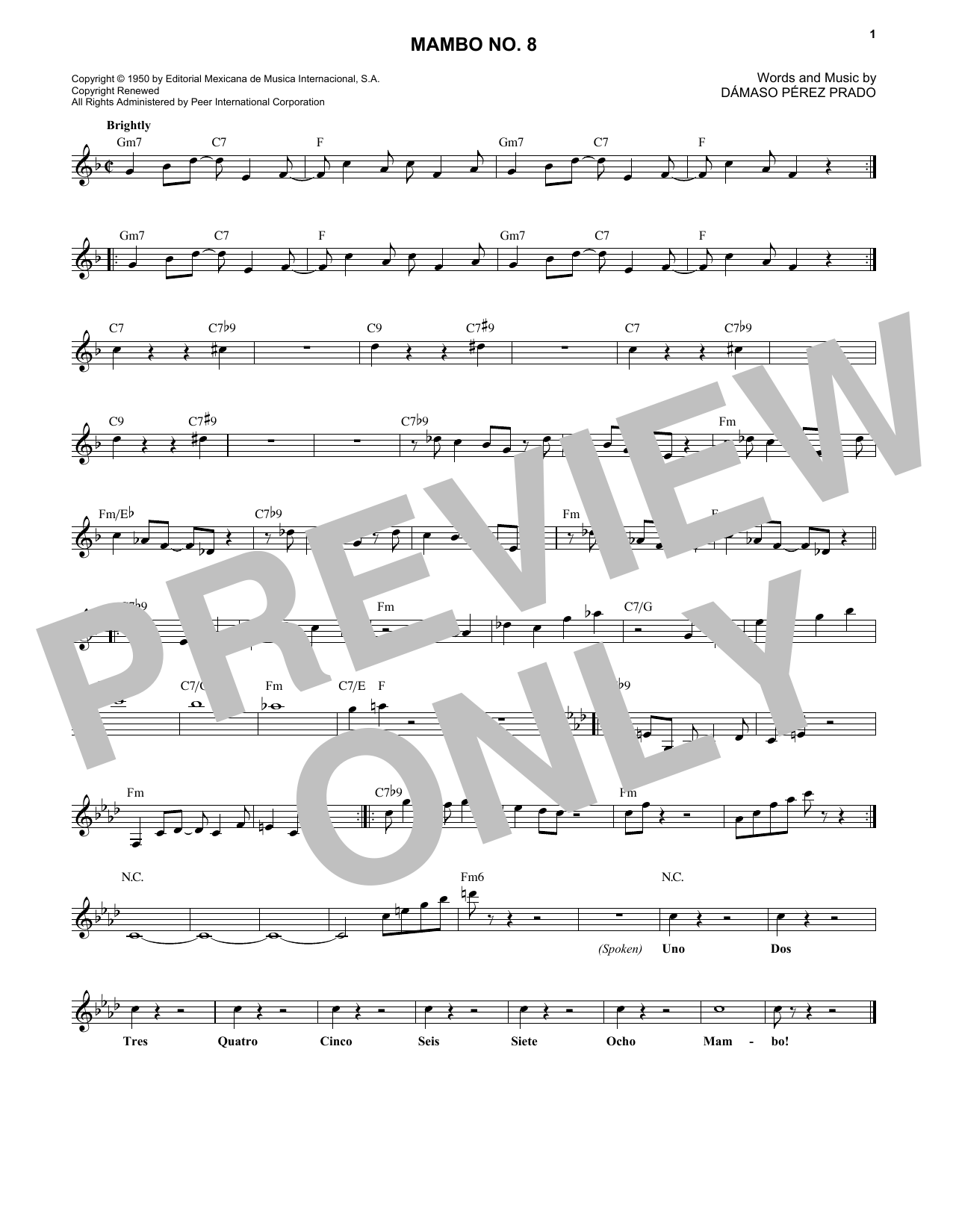Learn to play Mario Bauzá Mambo #8 sheet music for Lead Sheet / Fake Book in minutes. Price: 5.9900$ Mario Bauzá Mambo #8 sheet music notes and chords arranged for Lead Sheet / Fake Book