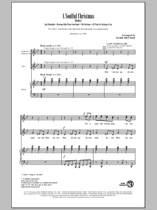 Mariah Carey A Soulful Christmas (arr. Mark Brymer) sheet music notes and chords. Download Printable PDF.