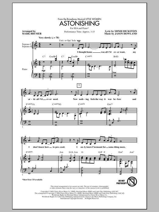 Mark Brymer Astonishing sheet music notes and chords. Download Printable PDF.