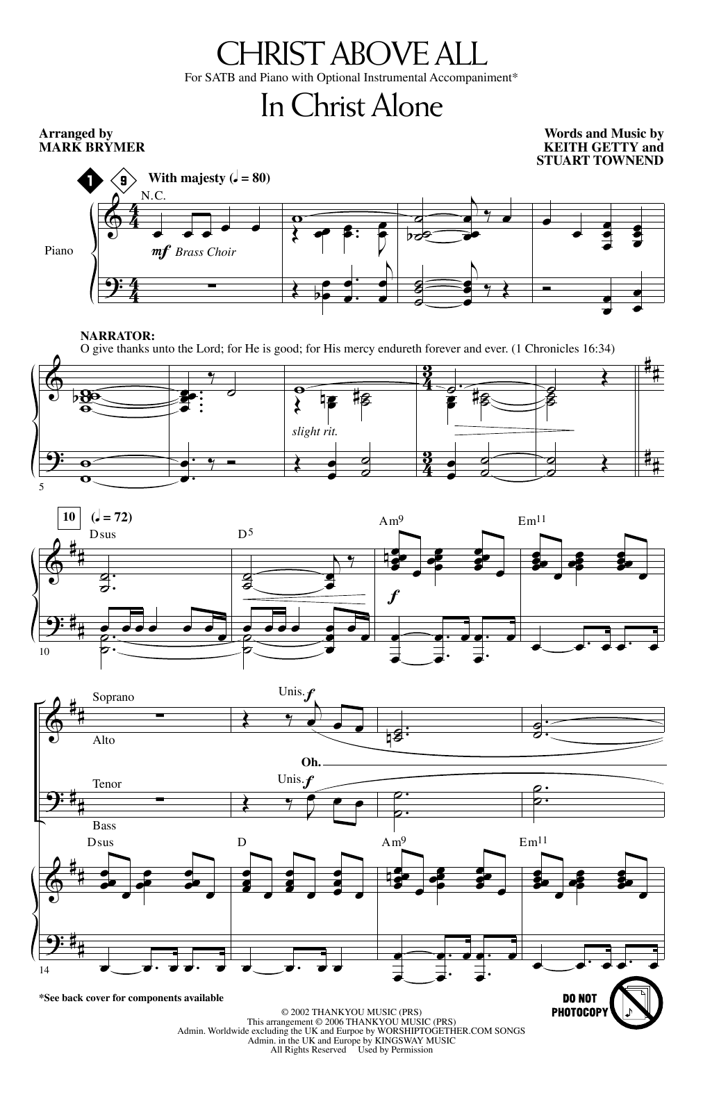 Learn to play Mark Brymer Christ Above All (A Musical for Easter) sheet music for SATB Choir in minutes. Price: 6.9900$ Mark Brymer Christ Above All (A Musical for Easter) sheet music notes and chords arranged for SATB Choir