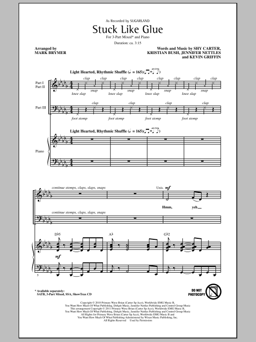 Mark Brymer Stuck Like Glue sheet music notes and chords. Download Printable PDF.