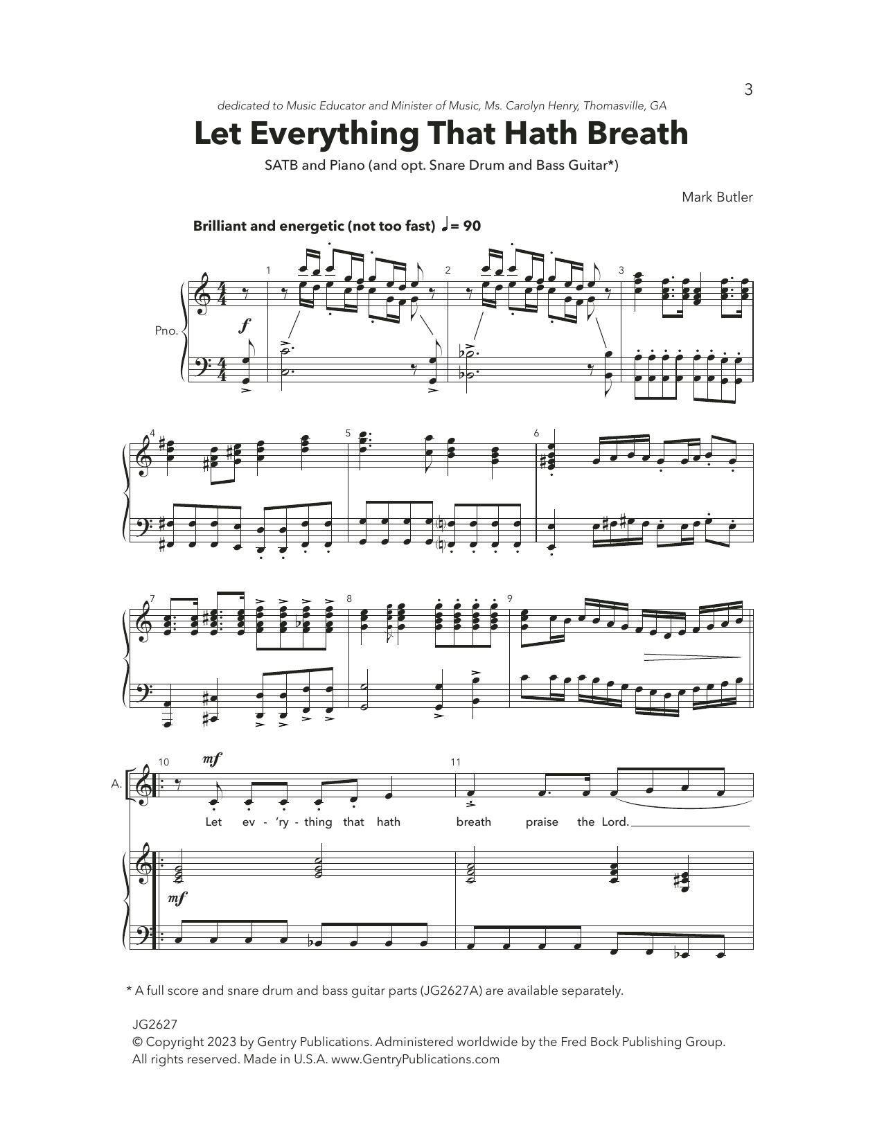 Learn to play Mark Butler Let Everything That Hath Breath sheet music for SATB Choir in minutes. Price: 3.9900$ Mark Butler Let Everything That Hath Breath sheet music notes and chords arranged for SATB Choir