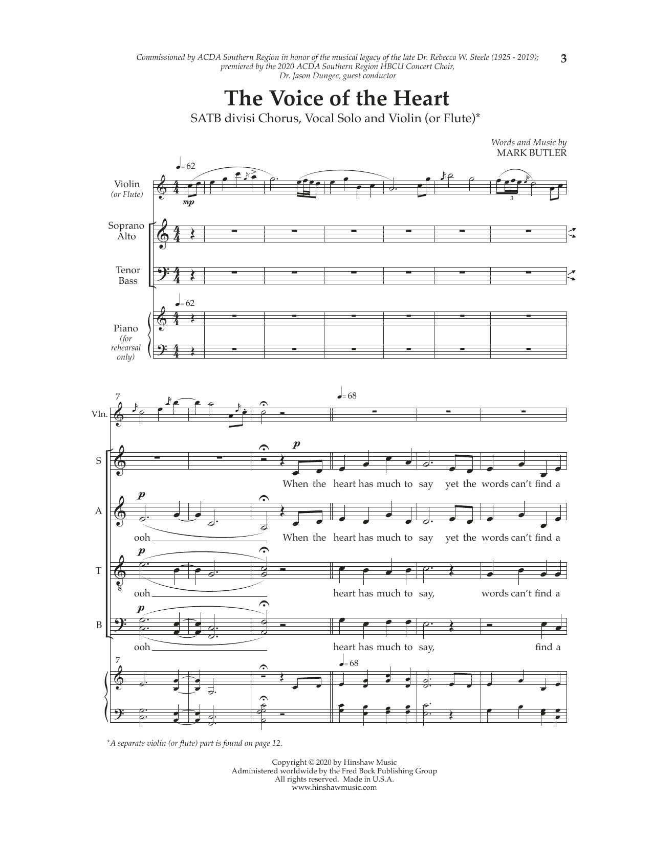 Learn to play Mark Butler The Voice Of The Heart sheet music for SATB Choir in minutes. Price: 3.9900$ Mark Butler The Voice Of The Heart sheet music notes and chords arranged for SATB Choir