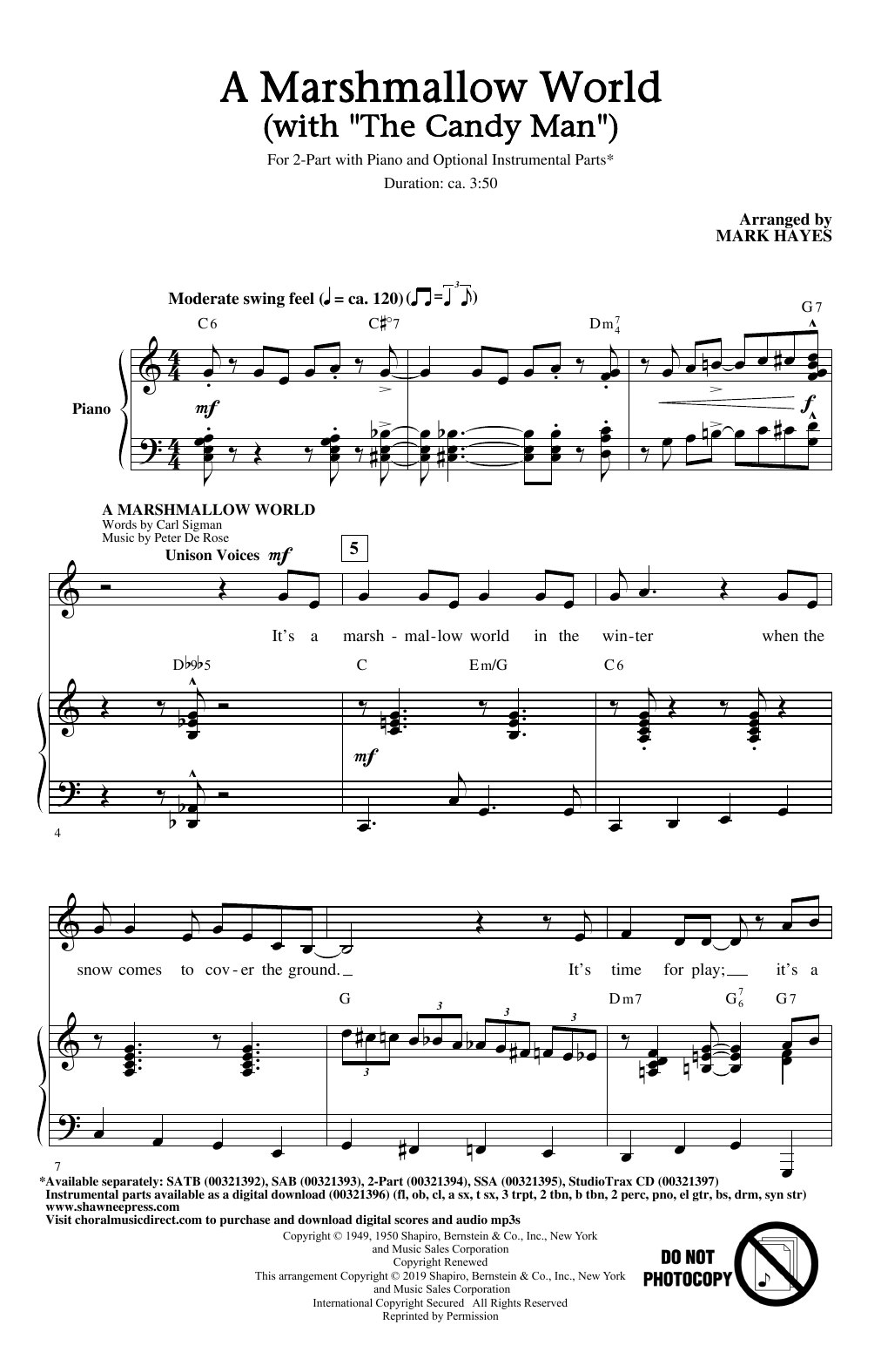 Learn to play Mark Hayes A Marshmallow World (with Mark Hayes A Marshmallow World (with
