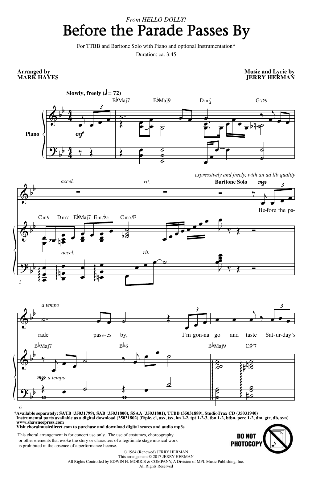 Learn to play Mark Hayes Before The Parade Passes By sheet music for SSA Choir in minutes. Price: 3.9900$ Mark Hayes Before The Parade Passes By sheet music notes and chords arranged for SSA Choir
