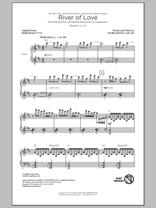 Mark Hayes River Of Love sheet music notes and chords. Download Printable PDF.