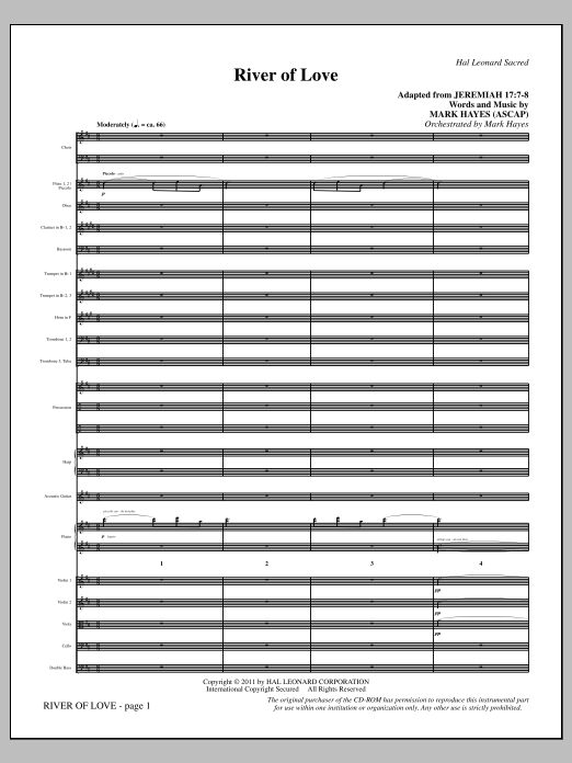 Learn to play Mark Hayes River Of Love - Full Score sheet music for Choir Instrumental Pak in minutes. Price: 8.9900$ Mark Hayes River Of Love - Full Score sheet music notes and chords arranged for Choir Instrumental Pak