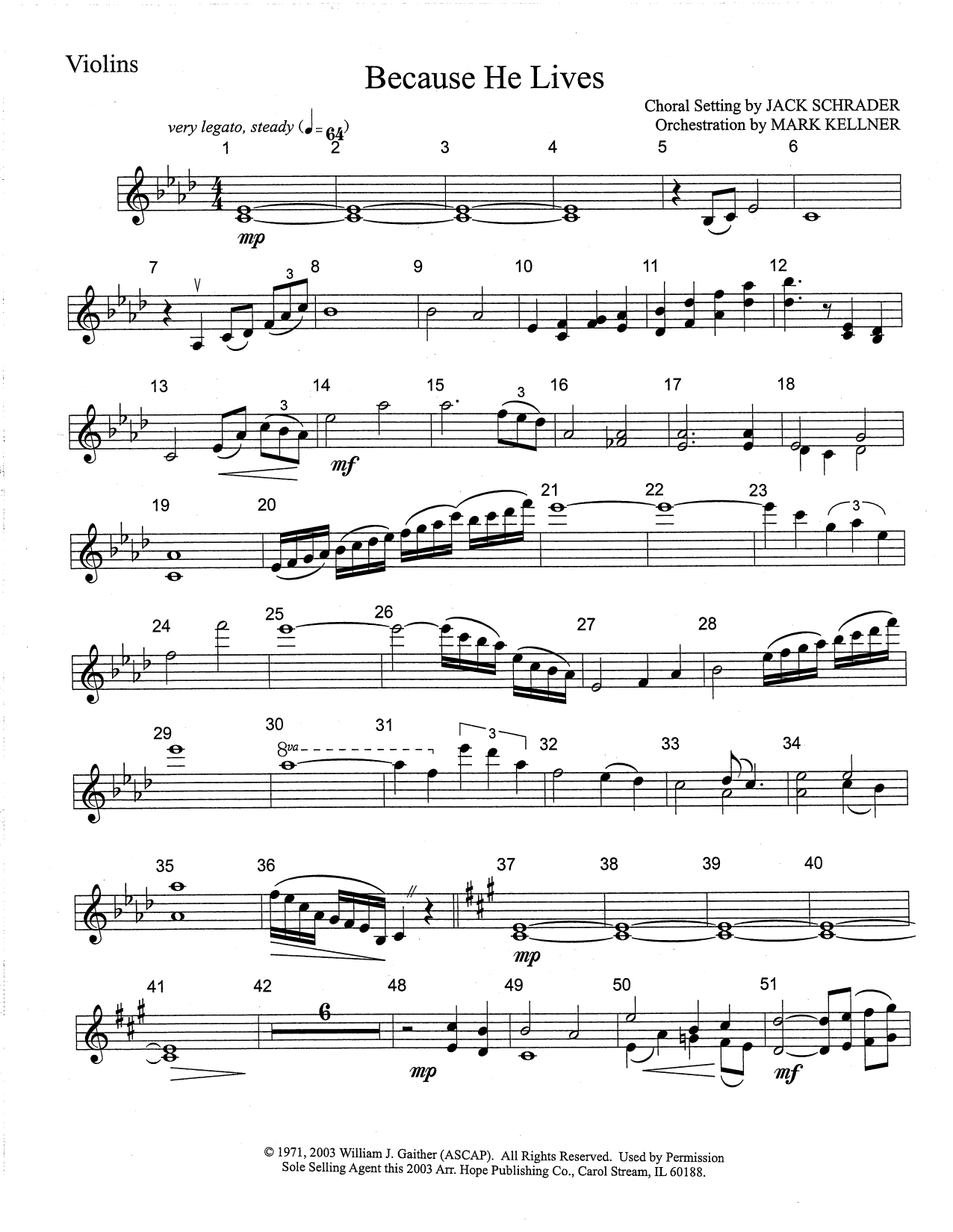Learn to play Mark Kellner Because He Lives - Violin sheet music for Choir Instrumental Pak in minutes. Price: 69.9900$ Mark Kellner Because He Lives - Violin sheet music notes and chords arranged for Choir Instrumental Pak