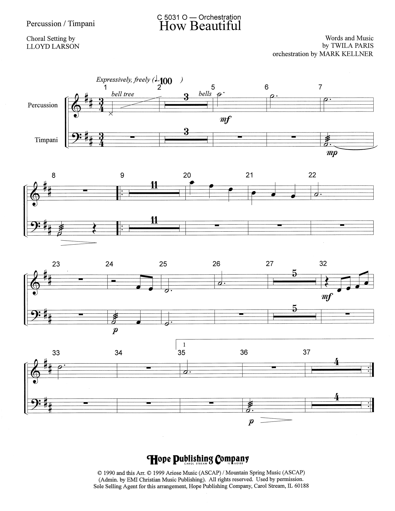 Learn to play Mark Kellner How Beautiful - Percussion/Timpani sheet music for Choir Instrumental Pak in minutes. Price: 69.9900$ Mark Kellner How Beautiful - Percussion/Timpani sheet music notes and chords arranged for Choir Instrumental Pak