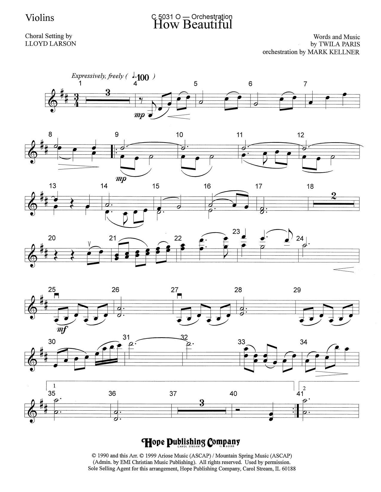 Learn to play Mark Kellner How Beautiful - Violin sheet music for Choir Instrumental Pak in minutes. Price: 69.9900$ Mark Kellner How Beautiful - Violin sheet music notes and chords arranged for Choir Instrumental Pak